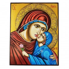  РЪЧНО РИСУВАНА ИКОНА СВЕТА АННА СЪС СВЕТА БОГОРОДИЦА